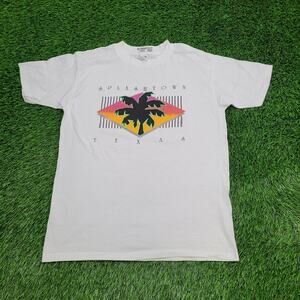 Vintage 1989 Palm-Tree Texas Shirt Womens XL 21x27 White USA